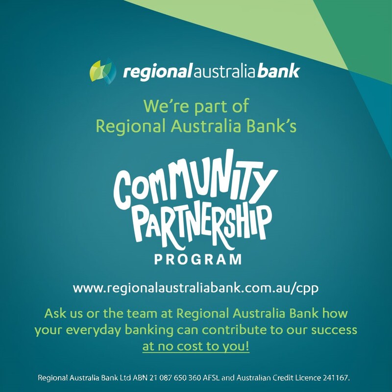 Nominate us as your recipient in the Regional Australia Bank Community Partnership Program